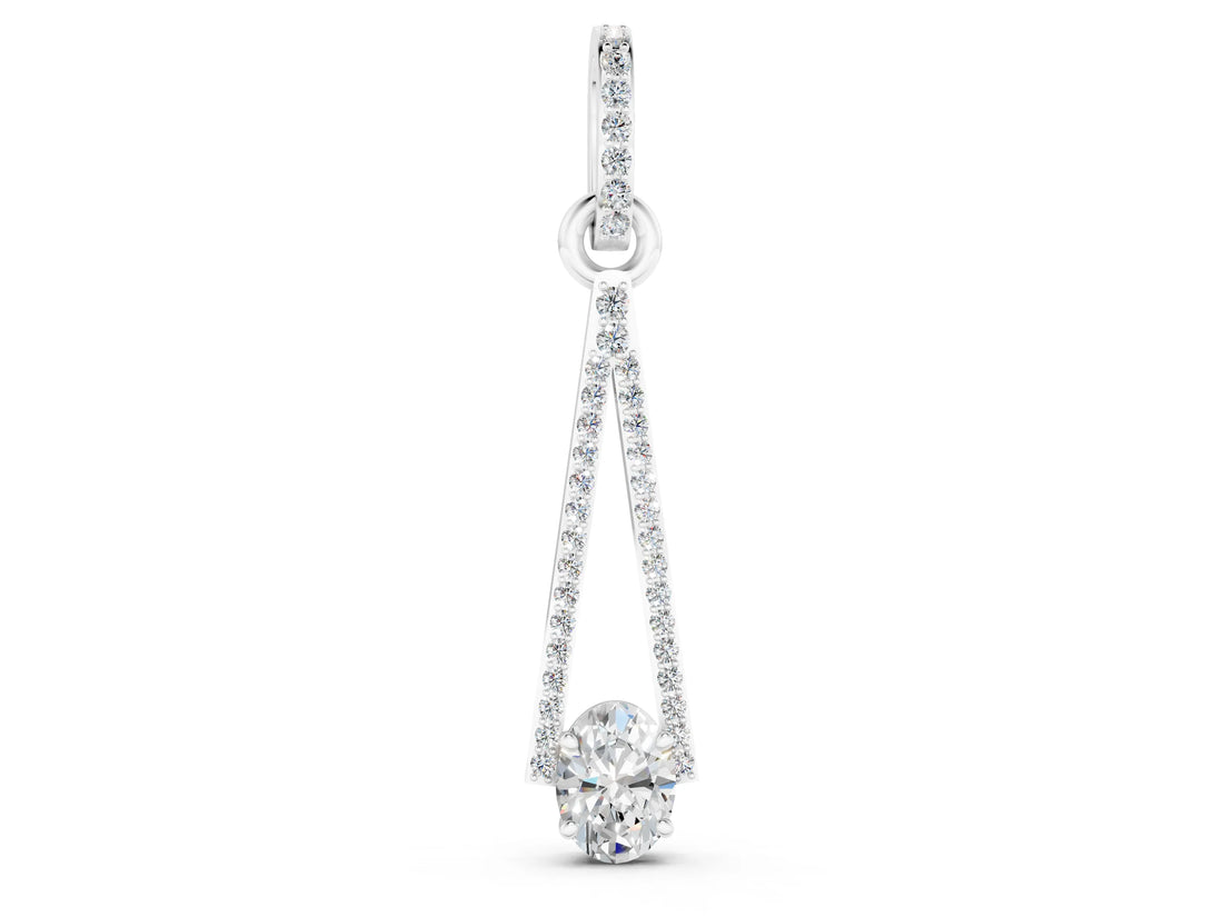 White gold Round Diamond V-Prong Pavé Pendant_14