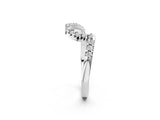White gold Round Diamond V-Shaped Pavé Curved Band_4