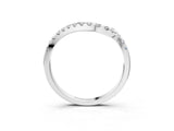 White gold Round Diamond V-Shaped Pavé Curved Band_5