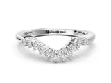 White gold Round Diamond V-Shaped White Gold Band with Prong Setting_20
