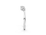 White gold Round Diamond V-Shaped White Gold Band with Prong Setting_22
