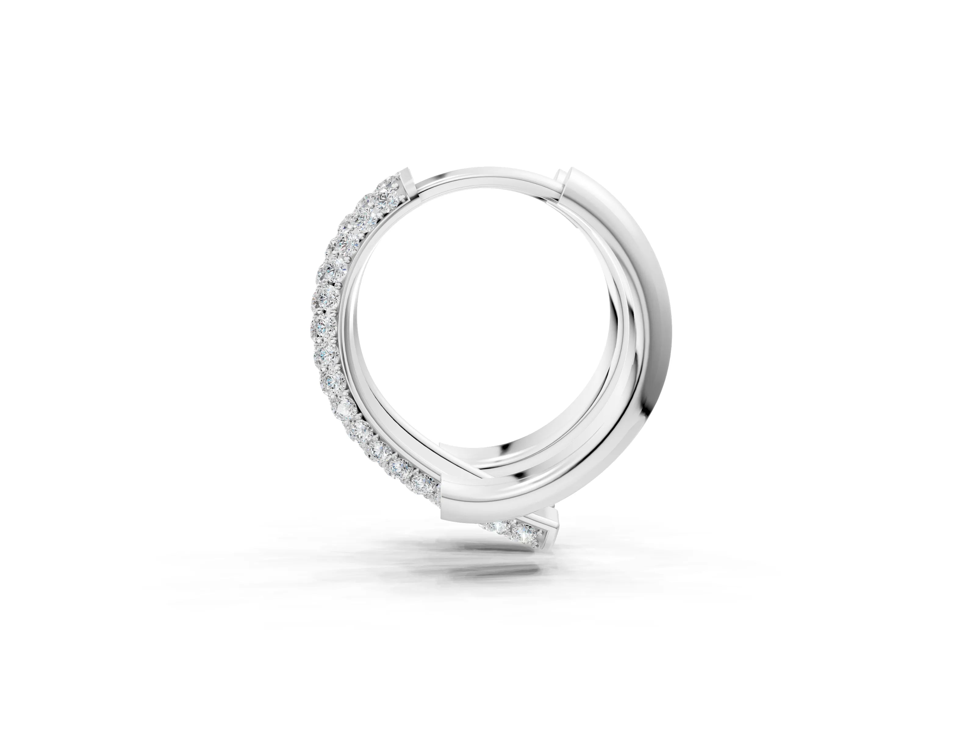 White gold Round Diamond Vega Bypass Hoop Earrings_1