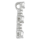 White gold Round Diamond Vertical Bar Pendant with Prong Setting 1
