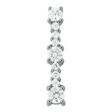 White gold Round Diamond Vertical Bar Pendant with Prong Setting