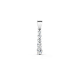 White gold Round Diamond Vertical Pendant with Prong Setting