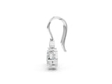 Platinum 1.70 Carat E VS Round Diamond Water Lily Drop Earrings with Diamond Accents