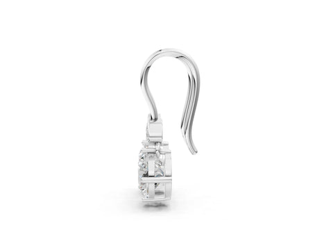 White gold Round Diamond Water Lily Drop Earrings with Diamond Accents_1