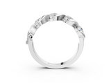 White gold Round Diamond Wave Band with Channel Setting and Shared Prongs_15