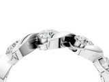 White gold Round Diamond Wave Band with Channel Setting and Shared Prongs_16