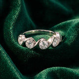 White gold Round Diamond Wave Band with Channel Setting and Shared Prongs_32