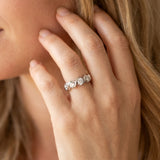 White gold Round Diamond Wave Band with Channel Setting and Shared Prongs_32
