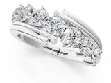 White gold Round Diamond Wave Band with Channel and Shared Prong Setting_30