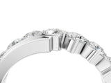 White gold Round Diamond Wave Band with Channel and Shared Prong Setting_33