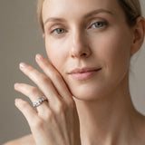 White gold Round Diamond Wave Band with Channel and Shared Prong Setting_42