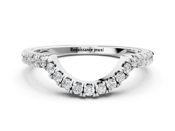 Platinum Round Diamond Wavy Eternity Band with Prong Setting