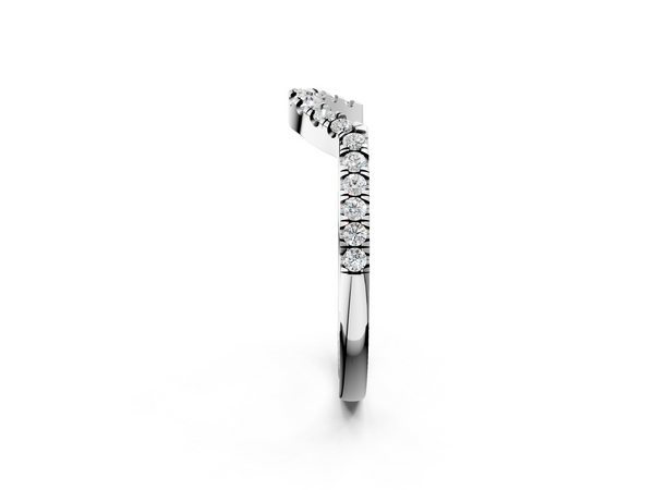 Platinum Round Diamond Wavy Eternity Band with Prong Setting