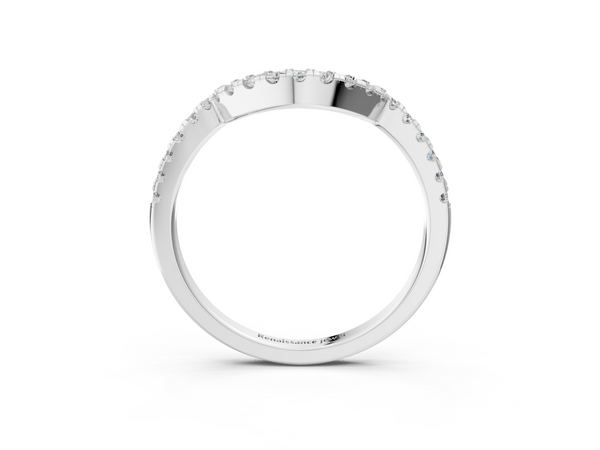 White gold Round Diamond Wavy Eternity Band with Prong Setting