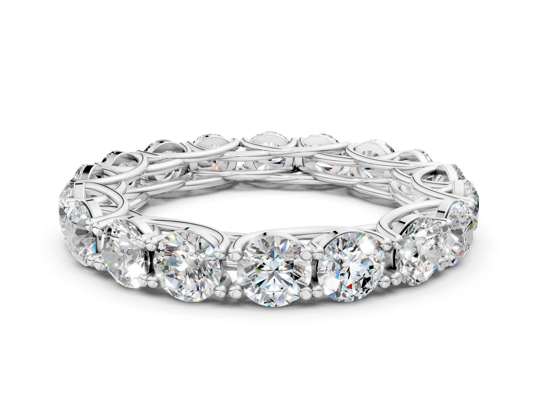 White gold Round Diamond Woven Full Eternity Band_6