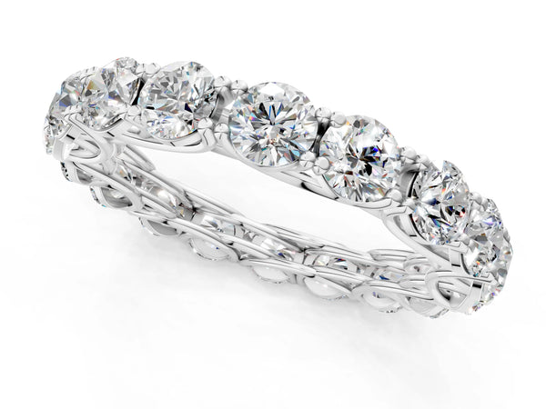 Platinum Round Diamond Woven Full Eternity Band