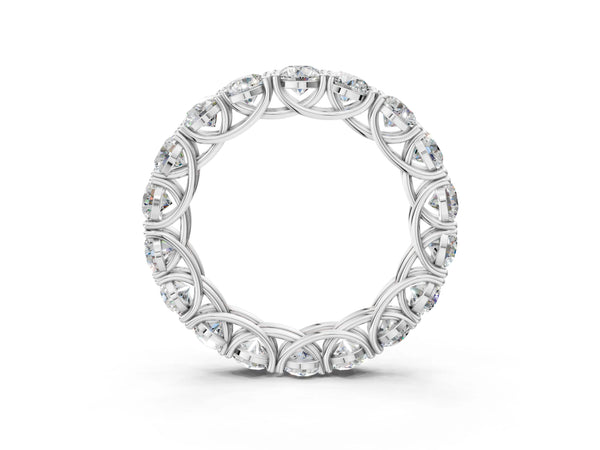 Platinum Round Diamond Woven Full Eternity Band