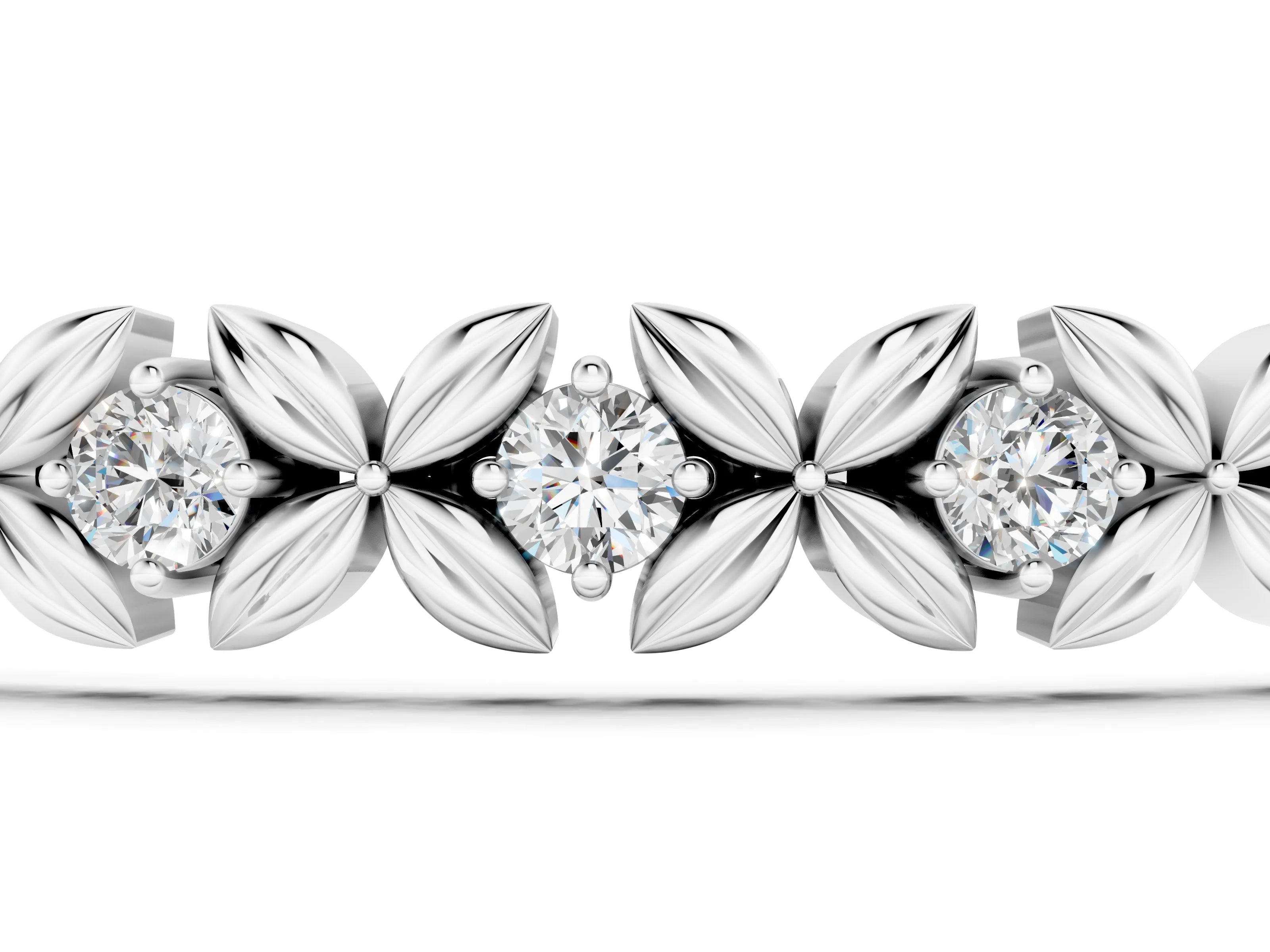 White gold Round Diamond XOXO Tennis Bracelet with Four-Prong Setting_1