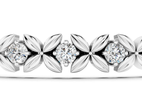White gold Round Diamond XOXO Tennis Bracelet with Four-Prong Setting_1