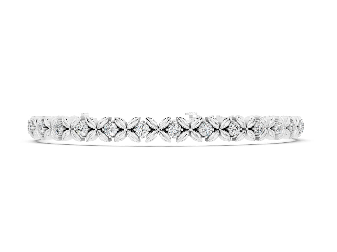 White gold Round Diamond XOXO Tennis Bracelet with Four-Prong Setting_2