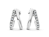 White gold Round Diamond Zuri Huggie Hoop Earrings