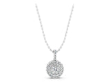 White gold Round Double Halo Prong Set Diamond Pendant_3