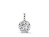 White gold Round Double Halo Prong Set Diamond Pendant_4
