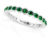 White gold Round Emerald Bezel Set Eternity Band_19