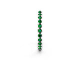 White gold Round Emerald Bezel Set Eternity Band_20
