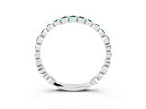 White gold Round Emerald Bezel Set Eternity Band_21