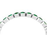 White gold Round Emerald Bezel Set Eternity Band_22