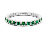 White gold Round Emerald Bezel Set Eternity Band_6