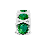 White gold Round Emerald Channel Set Band with X-Prong Detail_11