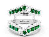 White gold Round Emerald Channel-Set Chevron Band_6