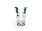 White gold Round Emerald Channel-Set Chevron Band_8