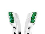 White gold Round Emerald Chevron Contour Band with Prong Setting_11