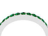 White gold Round Emerald Curved Wedding Band with Channel Setting_10