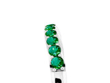 White gold Round Emerald Curved Wedding Band with Channel Setting_11