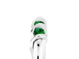 White gold Round Emerald Eternity Band with Twist Prong Setting_17