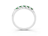 White gold Round Emerald Eternity Band with Twist Prong Setting_21