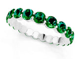White gold Round Emerald Eternity Band with U-Prong Setting_31