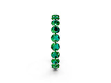 White gold Round Emerald Eternity Band with U-Prong Setting_32