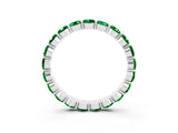 White gold Round Emerald Eternity Band with U-Prong Setting_33