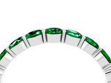 White gold Round Emerald Eternity Band with U-Prong Setting_34