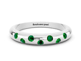 White gold Round Emerald Flush-Set Comfort Fit Band_6