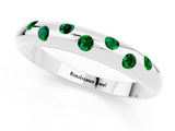 White gold Round Emerald Flush-Set Comfort Fit Band_7