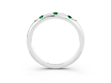 White gold Round Emerald Flush-Set Comfort Fit Band_9